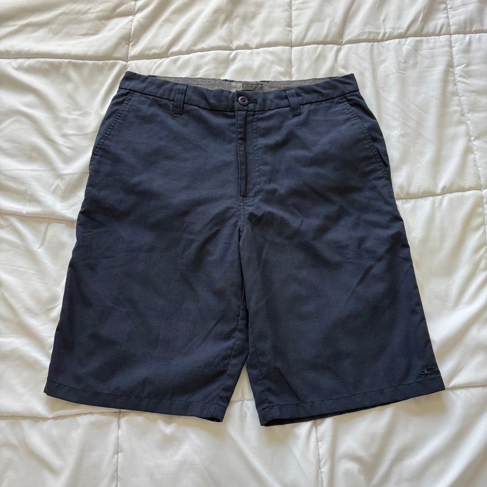 O'Neill Mens Hybrid Walk Shorts Navy Blue Micro Check Size 32 Active Outdoor